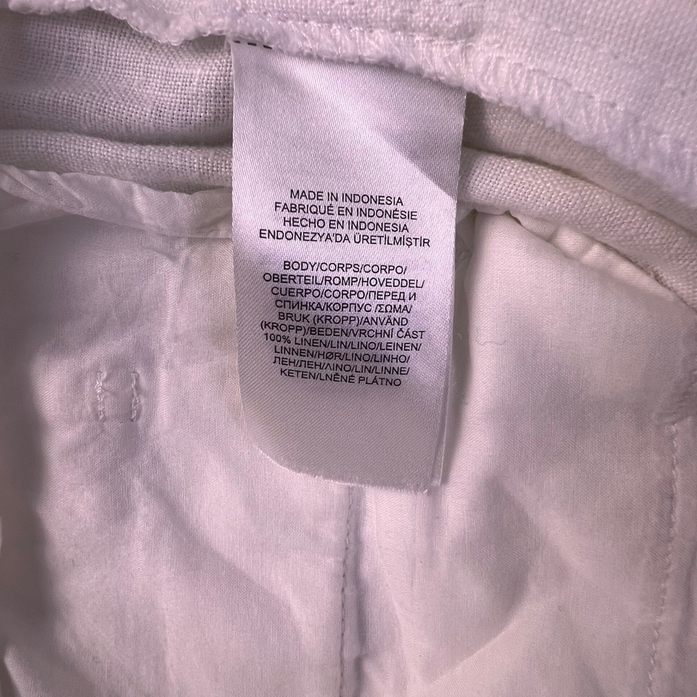 Lauren Ralph Lauren White 100% Linen Paperbag Waist Belted Shorts Women's 0 - Picture 5 of 8